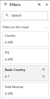 Visual level filter measure configuration